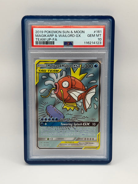 Magikarp & Wailord GX 161 Team Up PSA 10