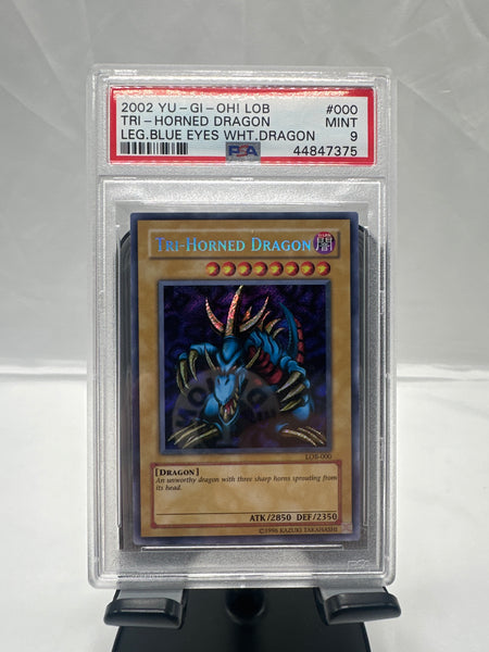 2002 Yu-Gi-Oh Legend of Blue Eyes Tri-Horned Dragon PSA 9