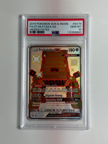 Stakataka GX SV74 Hidden Fates PSA 10