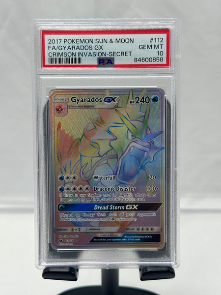 PSA 10 Pokemon Gyarados GX 112 Crimson Invasion Secret