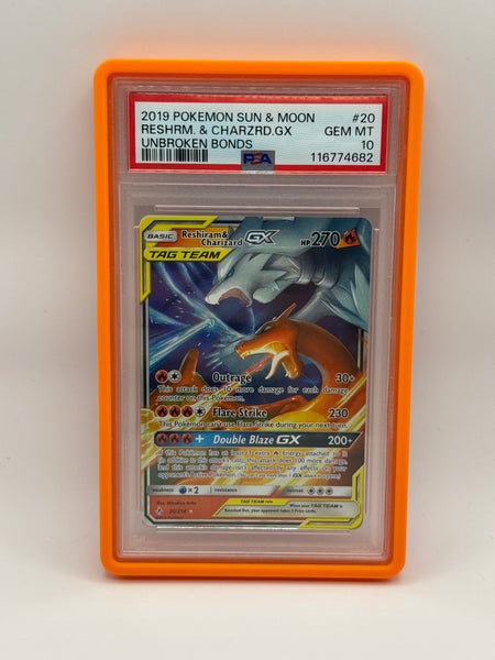 Reshiram & Charizard GX 20 Unbroken Bonds PSA 10