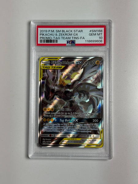 Pikachu & Zekrom GX SM168 Promo PSA 10