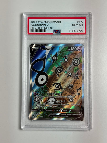 Unown V 177 Silver Tempest PSA 10