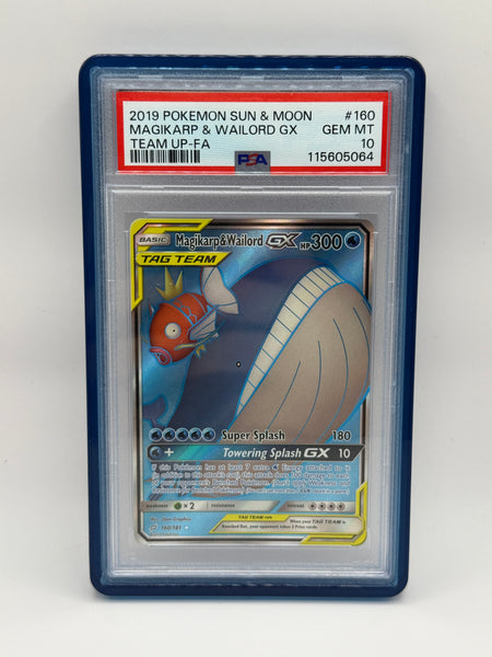 Magikarp & Wailord GX 160 Team Up PSA 10