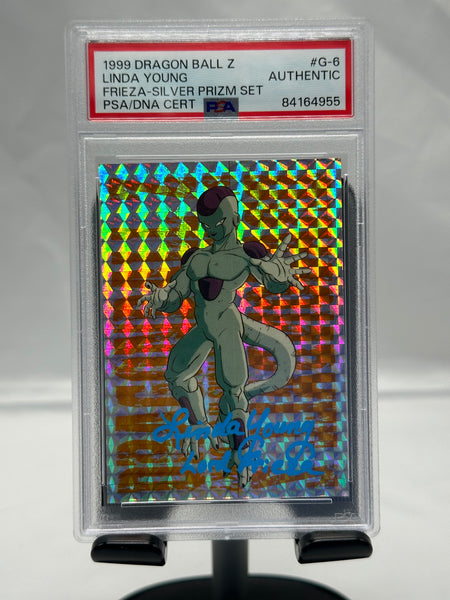 Dragonball Z Frieza Silver Prizm Set G8 signed by Linda Young PSA Authentic