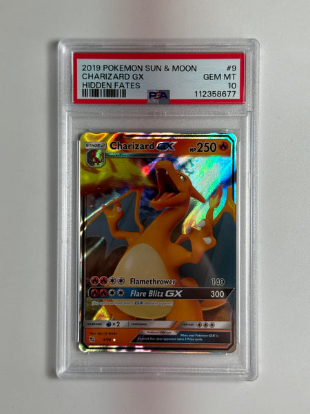 Charizard GX 9 Hidden Fates PSA 10
