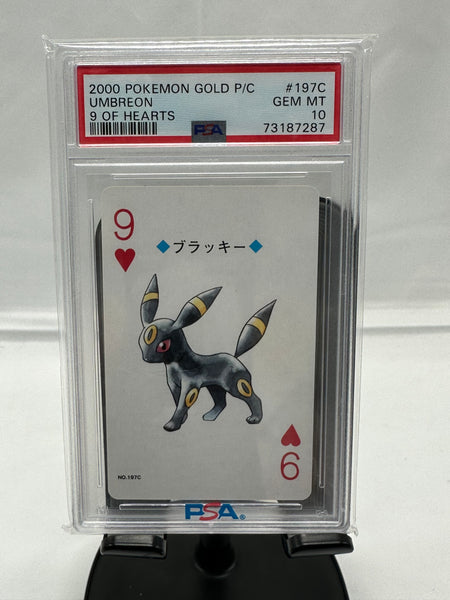 PSA 10 Pokemon Umbreon 9 of Hearts Gold Poker Card