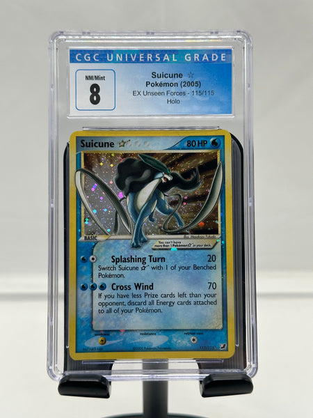 Suicune Gold Star 115 Pokemon Unseen Forces CGC 8