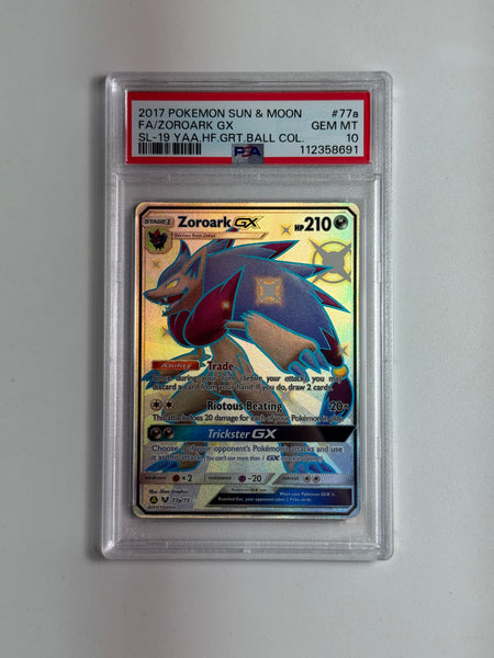 Zoroark GX 77a Hidden Fates PSA 10