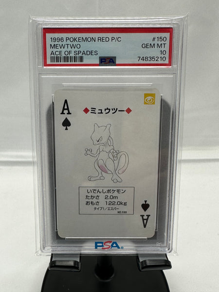 PSA 10 Pokemon Mewtwo Ace of Spades Red Back Poker Card