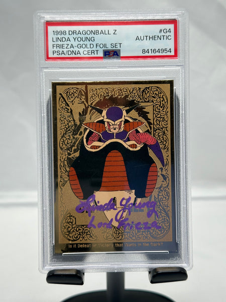 Dragonball Z Frieza Gold Foil G4 signed by Linda Young PSA Authentic