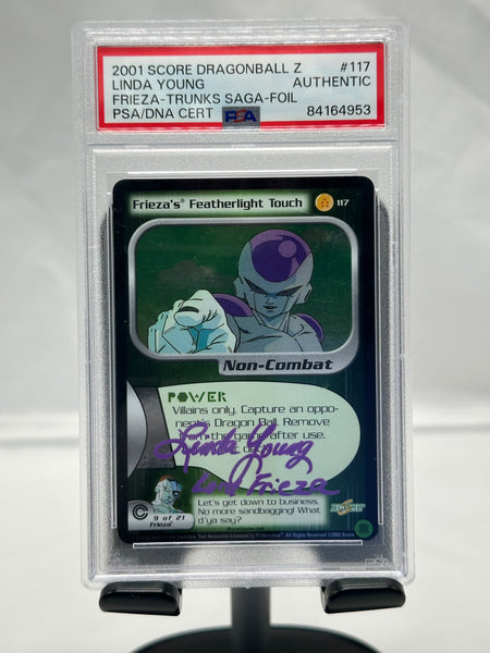 Dragonball Z Frieza’s Featherlight Touch signed by Linda Young PSA Authentic