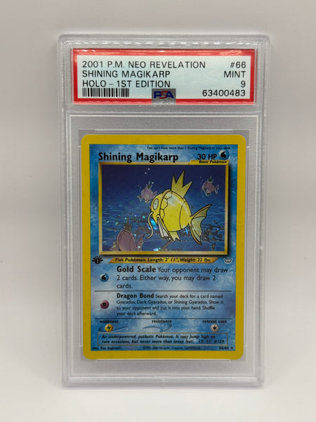 Shining Magikarp 66 Neo Revelation 1st Edition PSA 9