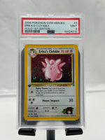 PSA 9 Pokemon Erika’s Clefable 3 Gym Heroes 1st Edition