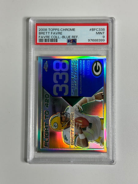 PSA 9 2008 Topps Chrome Aaron Rodgers #BFC338 Blue Refractor