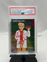 Pokemon 2000 Topps TV Professor Oak Holo signed by Stuart Zagnit