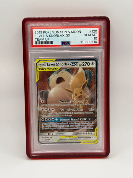Eevee & Snorlax GX 120 Team Up PSA 10
