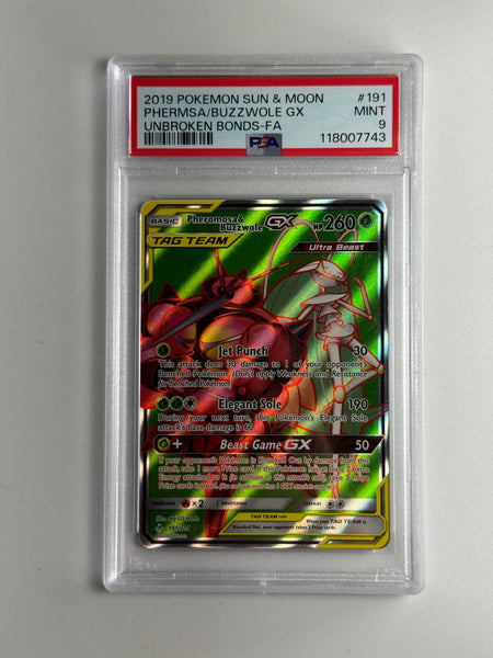 Pheromosa & Buzzwole GX 191 Unbroken Bonds PSA 9