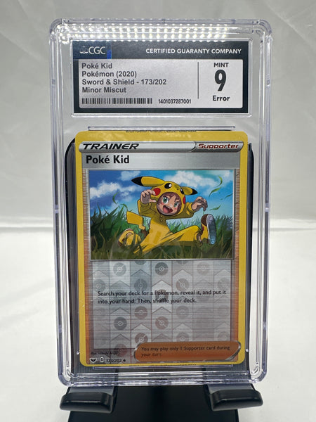 2020 Pokémon Sword & Shield Poke Kid Minor Miscut Error CGC 9