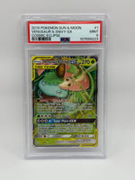 Venusaur & Snivy GX 1 Cosmic Eclipse PSA 9