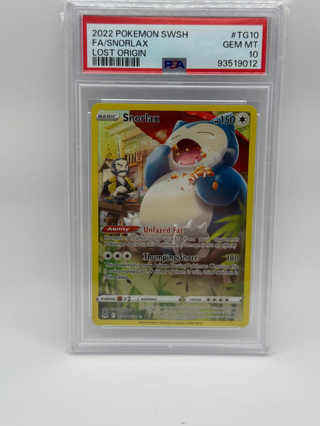 Snorlax TG10 Lost Origin PSA 10