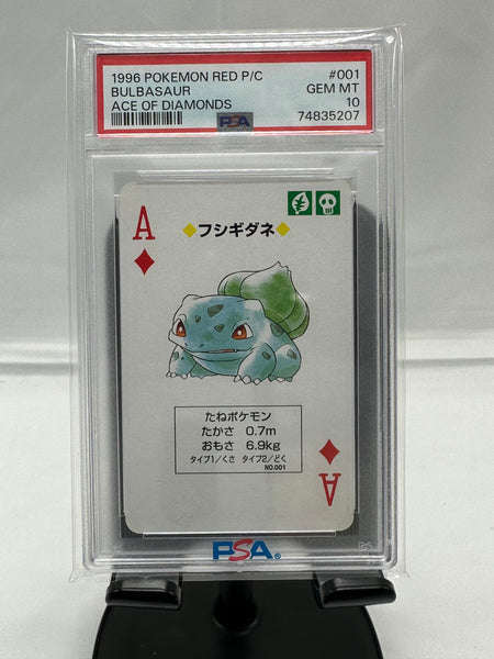 PSA 10 Pokemon Bulbasaur Ace of Diamonds Red Back Poker Card