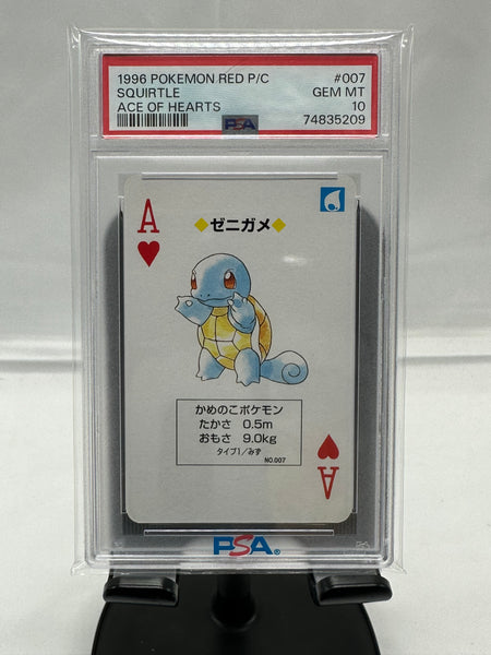 PSA 10 Pokemon Squirtle Ace of Hearts Red Back Poker Card