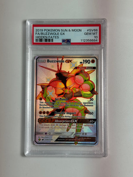 Buzzwole GX SV68 Hidden Fates PSA 10
