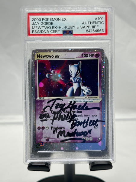 Pokemon Mewtwo ex 101 signed by Jay Goede PSA Authentic
