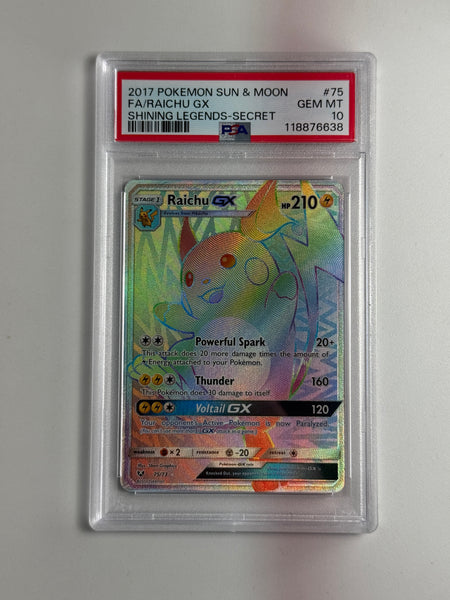 Raichu GX 75 Shining Legends PSA 10