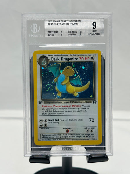 BGS 9 Pokemon Dark Dragonite Holo 5 1st Edition Rocket