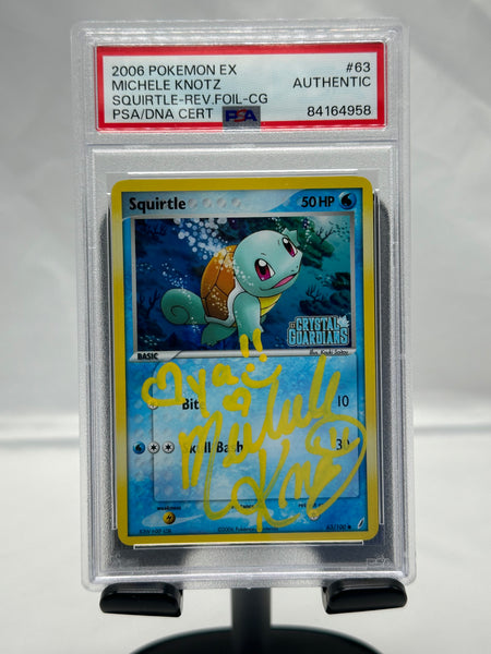 Pokemon Squirtle Reverse Holo signed by Michelle Knotz PSA Authentic