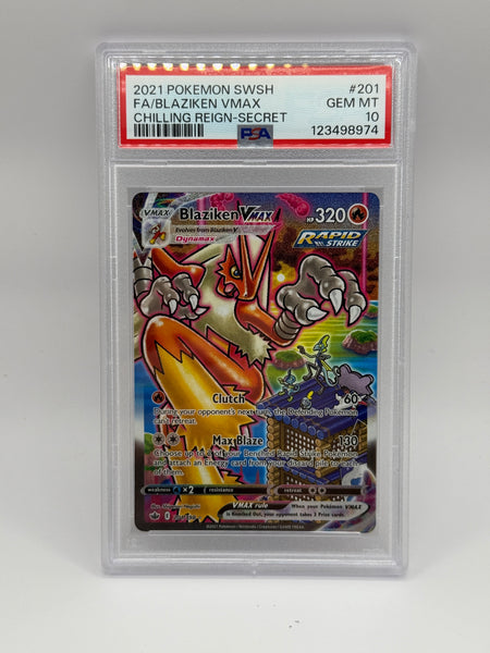 Blaziken VMAX 201 Chilling Reign PSA 10