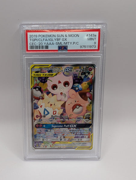 Togepi & Cleffa & Igglybuff GX 143a Small But Mighty Promo PSA 9