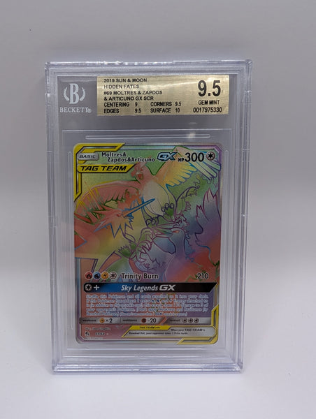 Moltres & Zapdos & Articuno GX SCR Hidden Fates BGS 9.5