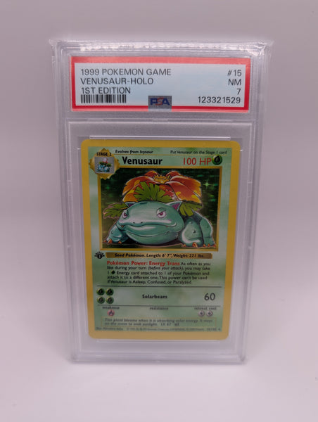Venusaur 15 Base Set 1st Edition PSA 7