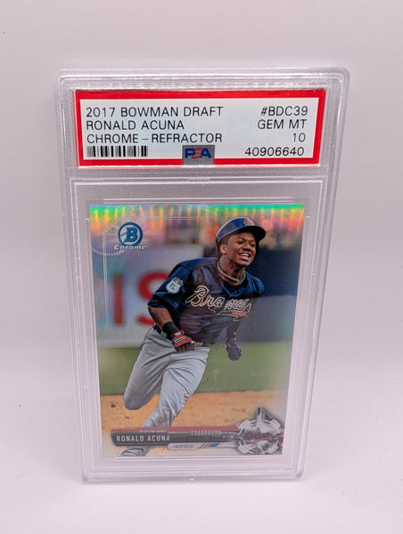 Ronald Acuna 2017 Bowman Draft Chrome-Refractor BDC39 PSA 10