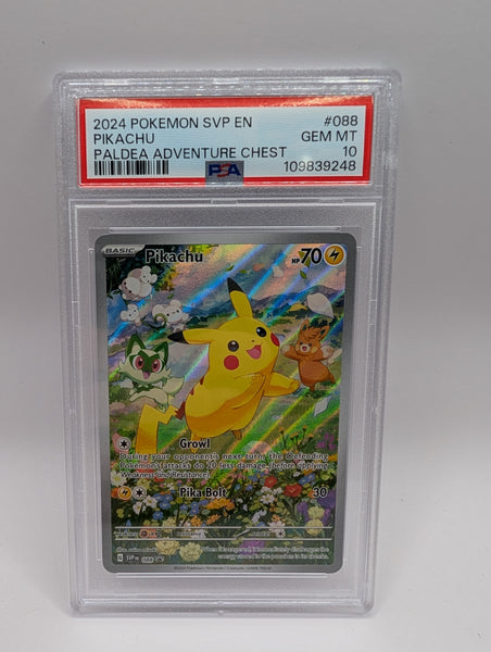 Pikachu 088 Paldea Adventure Chest Promo PSA 10