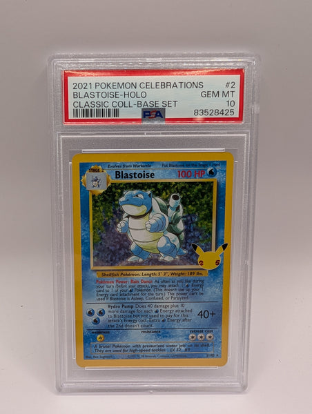 Blastoise Holo 2 Celebrations Classic Collection PSA 10
