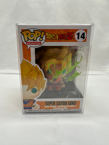 Pop! Super Saiyan Goku 14 signed by Sean Schemmel